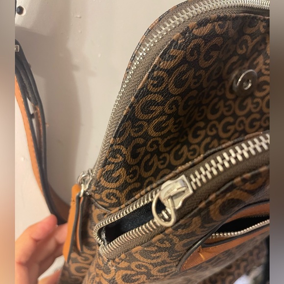 G by guess black and brown backpack purse. - Picture 6 of 9